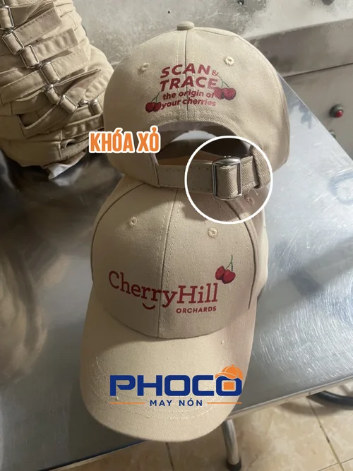 Khóa chỉnh size dạng xỏ dây phía sau nón kết